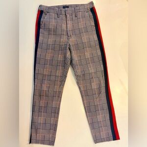MOTHER Men's Plaid Pants with Red and Black Accents